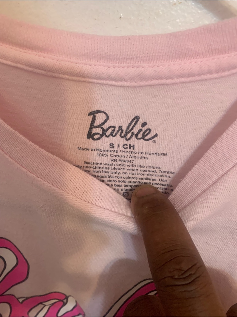 Barbie Light Pink Short Sleeve Tee with Graphic